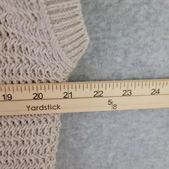 Talbots Womens Open Front Cardigan Size S Beige Office Career Missing Fur Collar - Picture 9 of 11